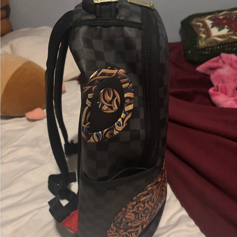 Sprayground Black and Brown Patterned Backpack wi… - image 2